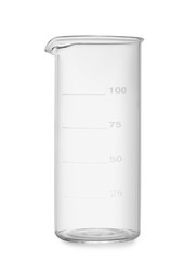 Empty beaker isolated on white. Laboratory glassware