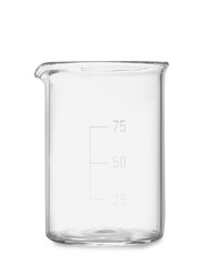 Empty beaker isolated on white. Laboratory glassware