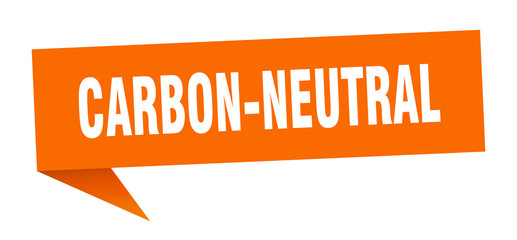 carbon-neutral speech bubble. carbon-neutral ribbon sign. carbon-neutral banner