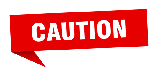 caution speech bubble. caution ribbon sign. caution banner