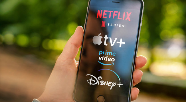 Video Streaming apps like Disney plus, Apple TV plus, amazon prime and netflix on Apple iPhone.