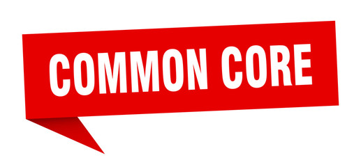 common core speech bubble. common core ribbon sign. common core banner