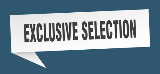exclusive selection speech bubble. exclusive selection ribbon sign. exclusive selection banner
