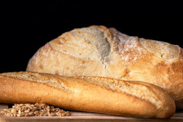 Crispy bread on the table