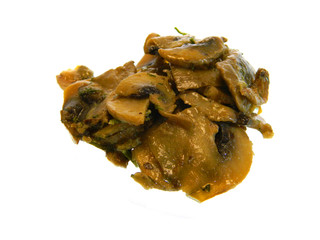 fried mushrooms isolated on white background