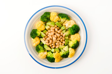 ブロッコリーとオレンジカリフラワーの彩りサラダ