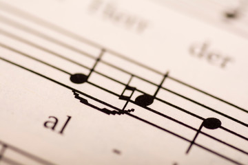 Notenblatt in Nahaufnahme