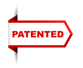 red vector banner patented