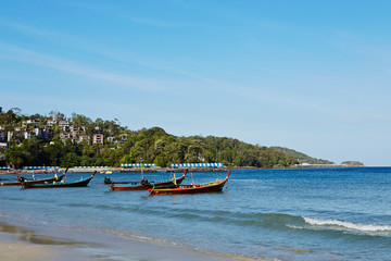 Plakat Boats at sea, summer scene 