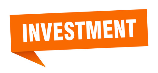 investment speech bubble. investment ribbon sign. investment banner