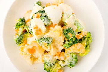 ブロッコリーとカリフラワーの玉子サラダ