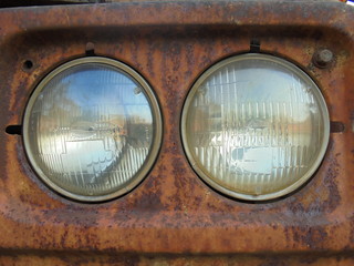 The old car headlights