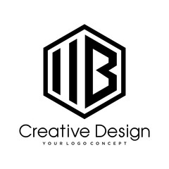 abstract initial letter M B logo design template