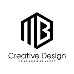 abstract initial letter M B logo design template . Creative Modern Letters Vector Icon Logo Illustration.