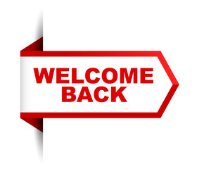 red vector banner welcome back