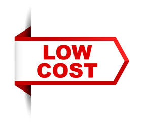 red vector banner low cost