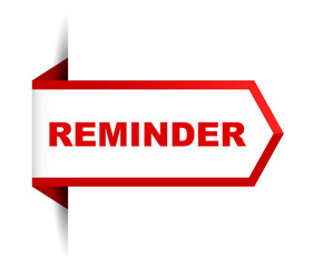 red vector banner reminder