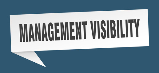 management visibility speech bubble. management visibility ribbon sign. management visibility banner