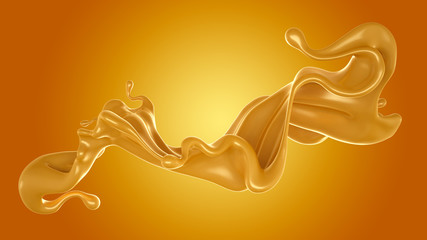 Splash fluid. 3d illustration, 3d rendering.