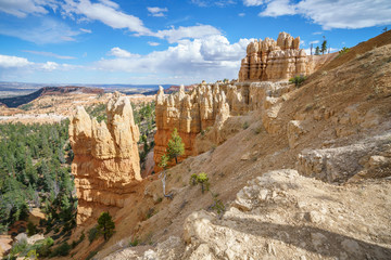 hiking the rim trail in bryce canyon national park, utah, usa