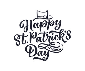 St. Patrick's Day quote, typography greeting card template. Lettering slogan for print, t-shirt, festive design element. Vector
