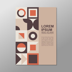 Report, presentation or brochure design template. Cover with abstract geometric shapes.