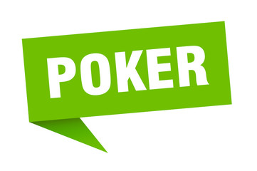 Fototapeta premium poker speech bubble. poker ribbon sign. poker banner