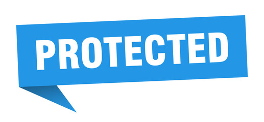 protected speech bubble. protected ribbon sign. protected banner