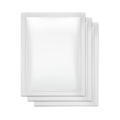 Blank sachet packaging for food, cosmetic and hygiene. Vector illustration isolated on white background. Ready for your design. EPS10.	