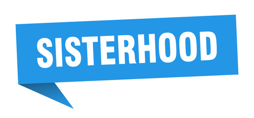 sisterhood speech bubble. sisterhood ribbon sign. sisterhood banner