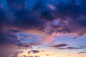 Fototapeta na wymiar Beautiful evening sky with clouds, sunset.