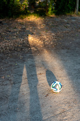 The football on the ground I