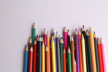 colored wooden pencils to draw