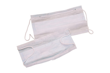 Medical mask isolated on a white background. Means for protection against infections and viruses...