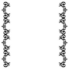 Lace black patterned frame with monograms. Decorative elements