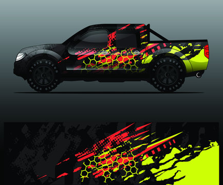truck decal graphic wrap vector, abstract background