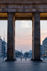 The Brandenburger Gate at the sunrise in Berlin II