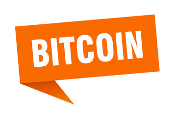 bitcoin speech bubble. bitcoin ribbon sign. bitcoin banner