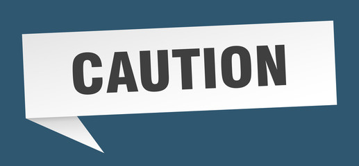 caution speech bubble. caution ribbon sign. caution banner