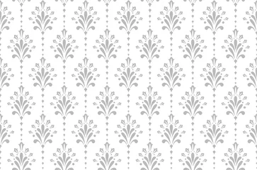 Gardinen Flower geometric pattern. Seamless vector background. White and grey ornament. Ornament for fabric, wallpaper, packaging. Decorative print. © ELENA