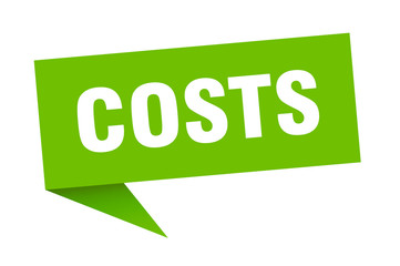 costs speech bubble. costs ribbon sign. costs banner
