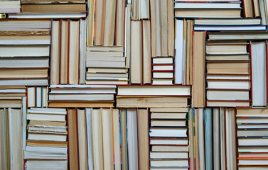 Books stack texture and background