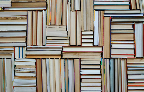 Books stack texture and background