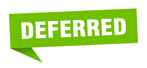 deferred speech bubble. deferred ribbon sign. deferred banner