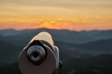 Fernrohr Aussichtsturm Hohe Wand bei Sonnenuntergang © Guenter