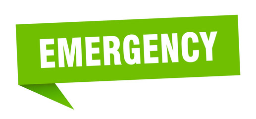 emergency speech bubble. emergency ribbon sign. emergency banner