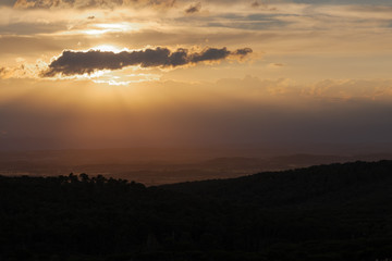 landscape of the sky in Begur at sunset