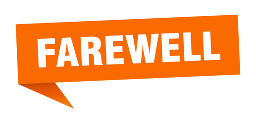 farewell speech bubble. farewell ribbon sign. farewell banner