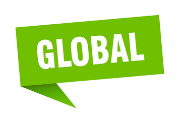 global speech bubble. global ribbon sign. global banner