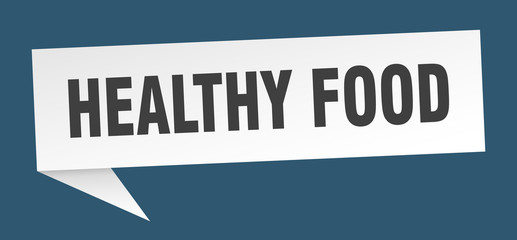 healthy food speech bubble. healthy food ribbon sign. healthy food banner